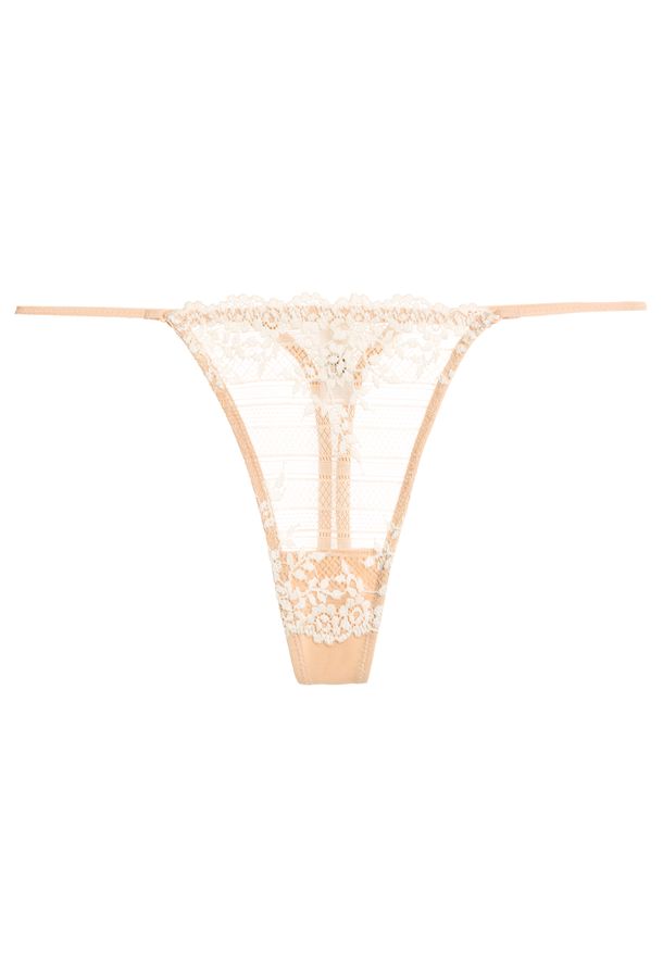 Calcinha Fio String Renda Embrace Lace Wacoal Nude