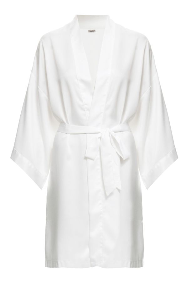 Robe Curto Manga Longa Cetim Bella Luna Off White