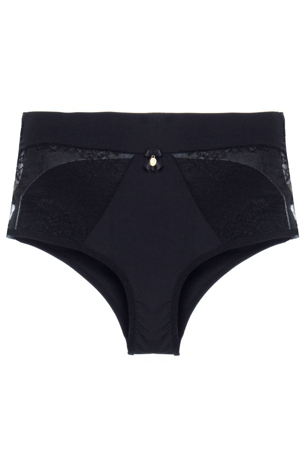 Calcinha Cintura Alta Renda Maternity Preto