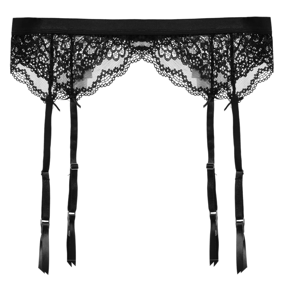 Cinta Liga Renda At Night Preto
