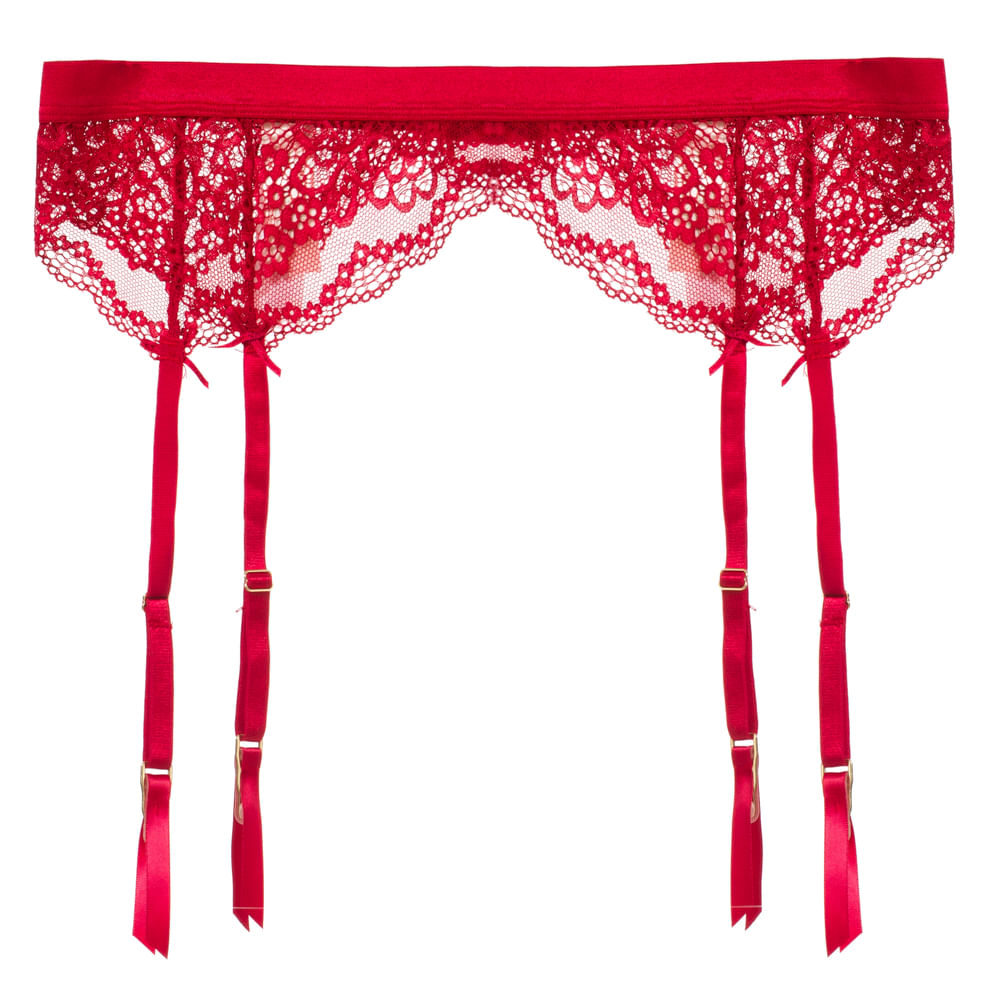 Cinta Liga Renda At Night Vermelho