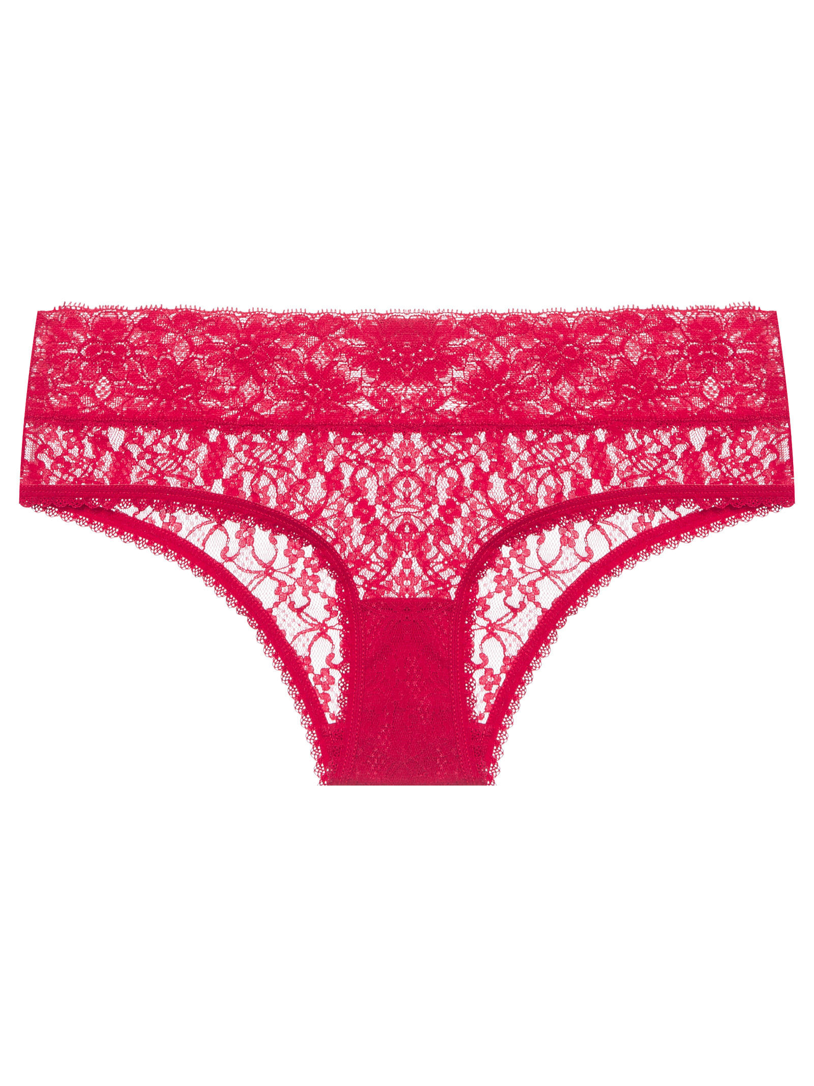 Calcinha Caleçon Renda Sweet Lace Vermelho Divino
