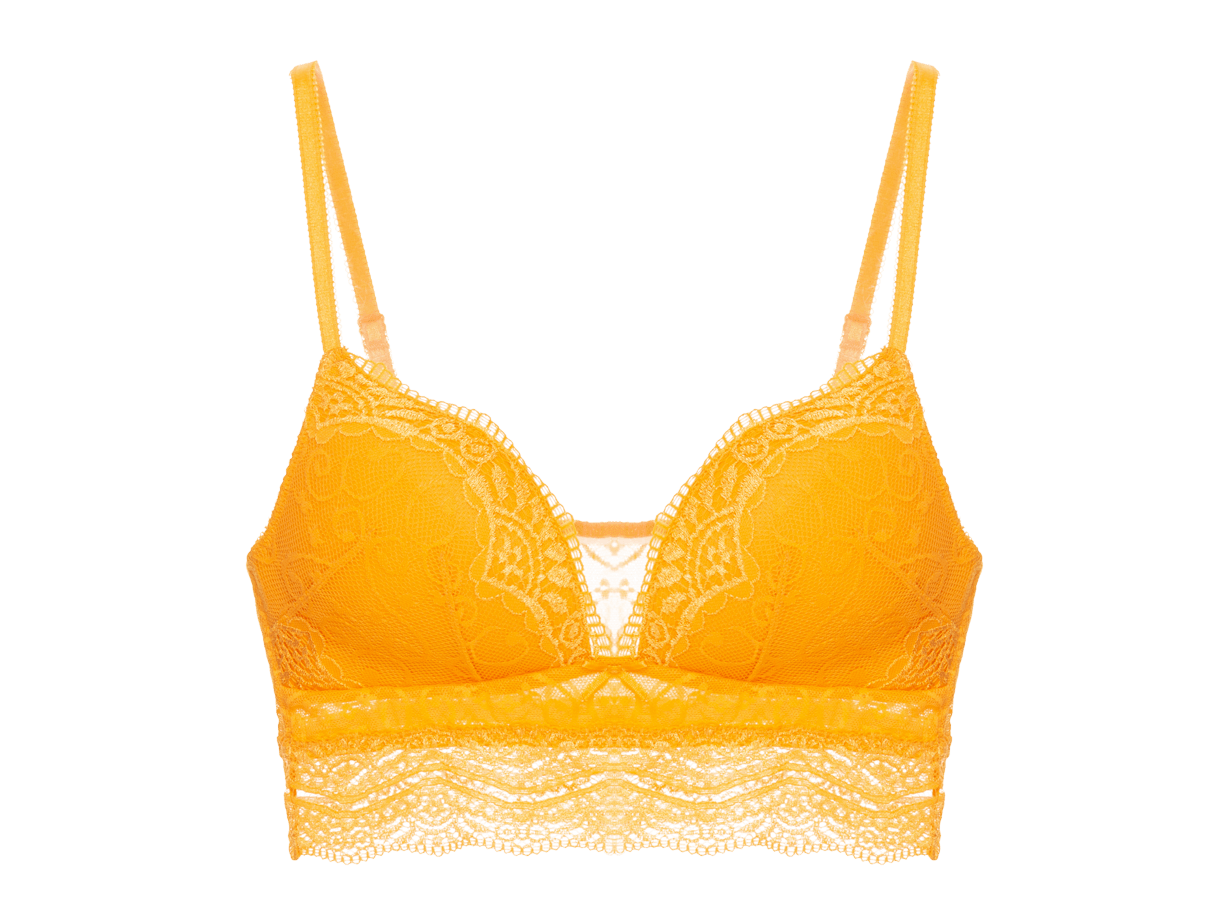 Sutiã Triângulo Bojo Renda Love Lace Amarelo Sunflower