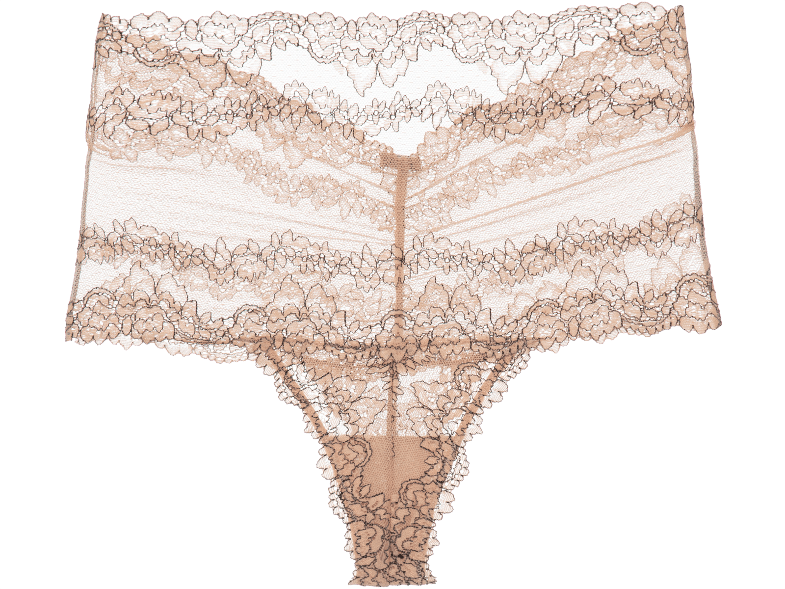 Calcinha Hot Pant Renda Signature Première Nude/Preto