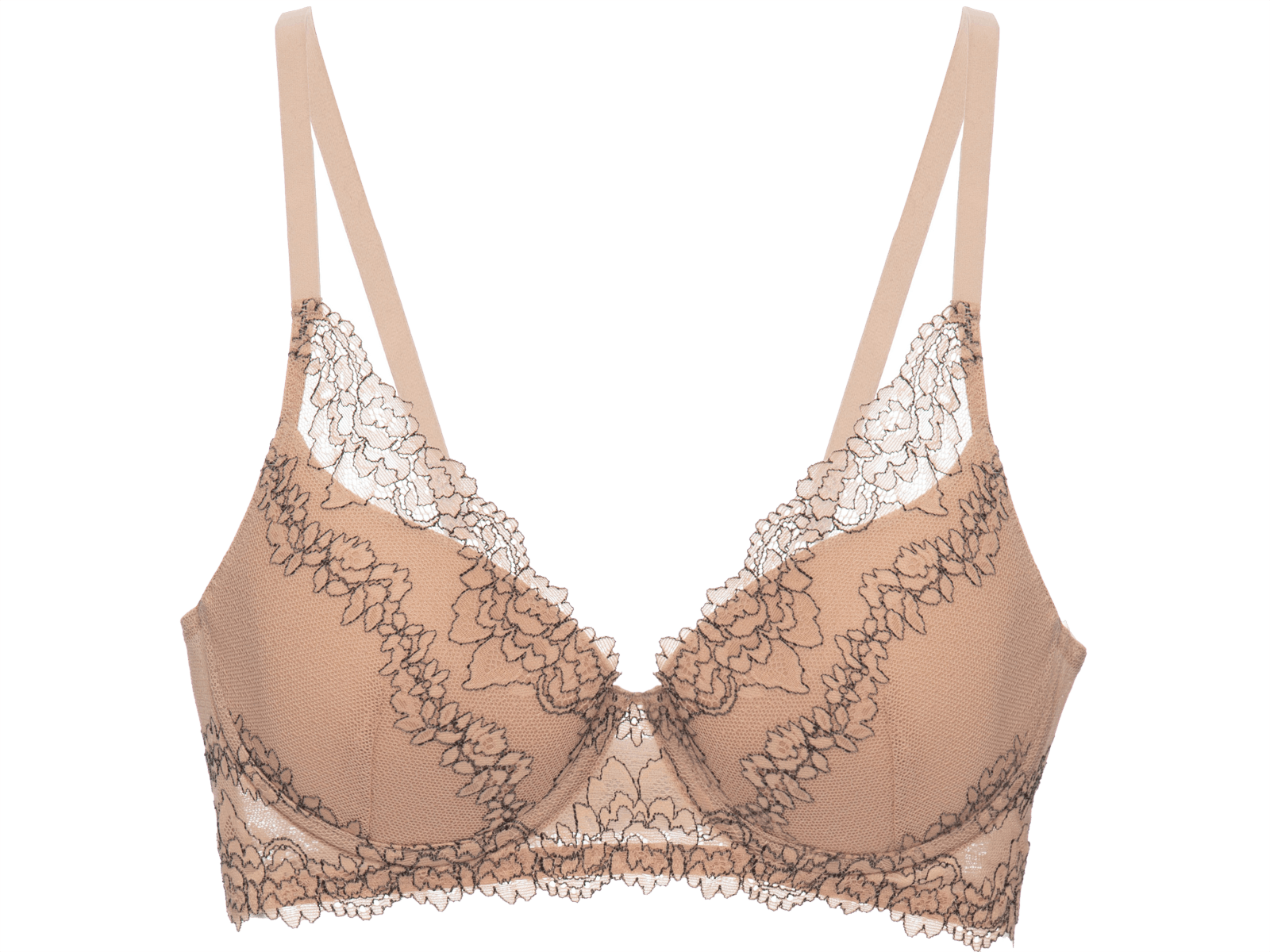 Sutiã Demi Bojo Renda Signature Première Nude/Preto