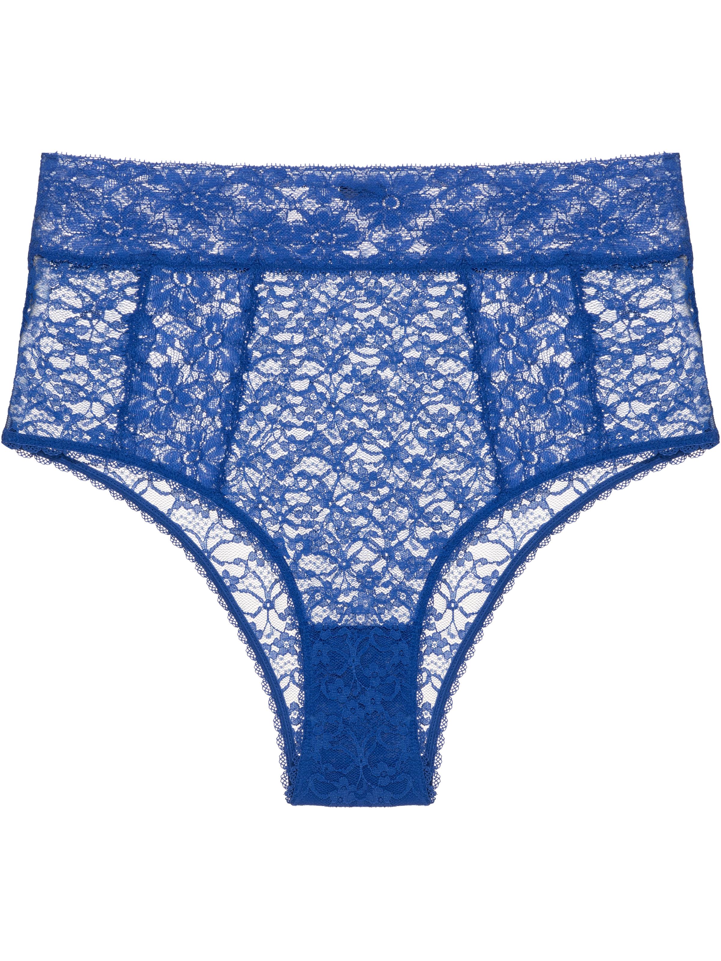 Calcinha Alta Renda Sweet Lace Azul Medio