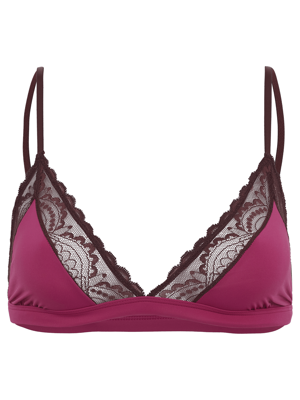 Top Triângulo Renda Pop Love Vinho