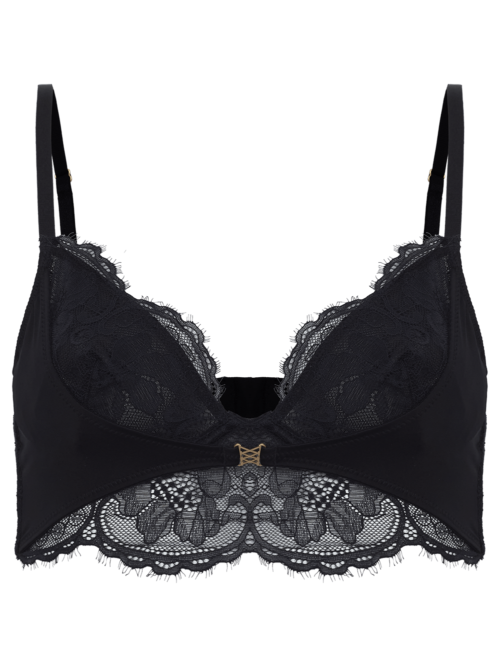 Sutiã Meia Taça Underwire Renda Marbella Preto