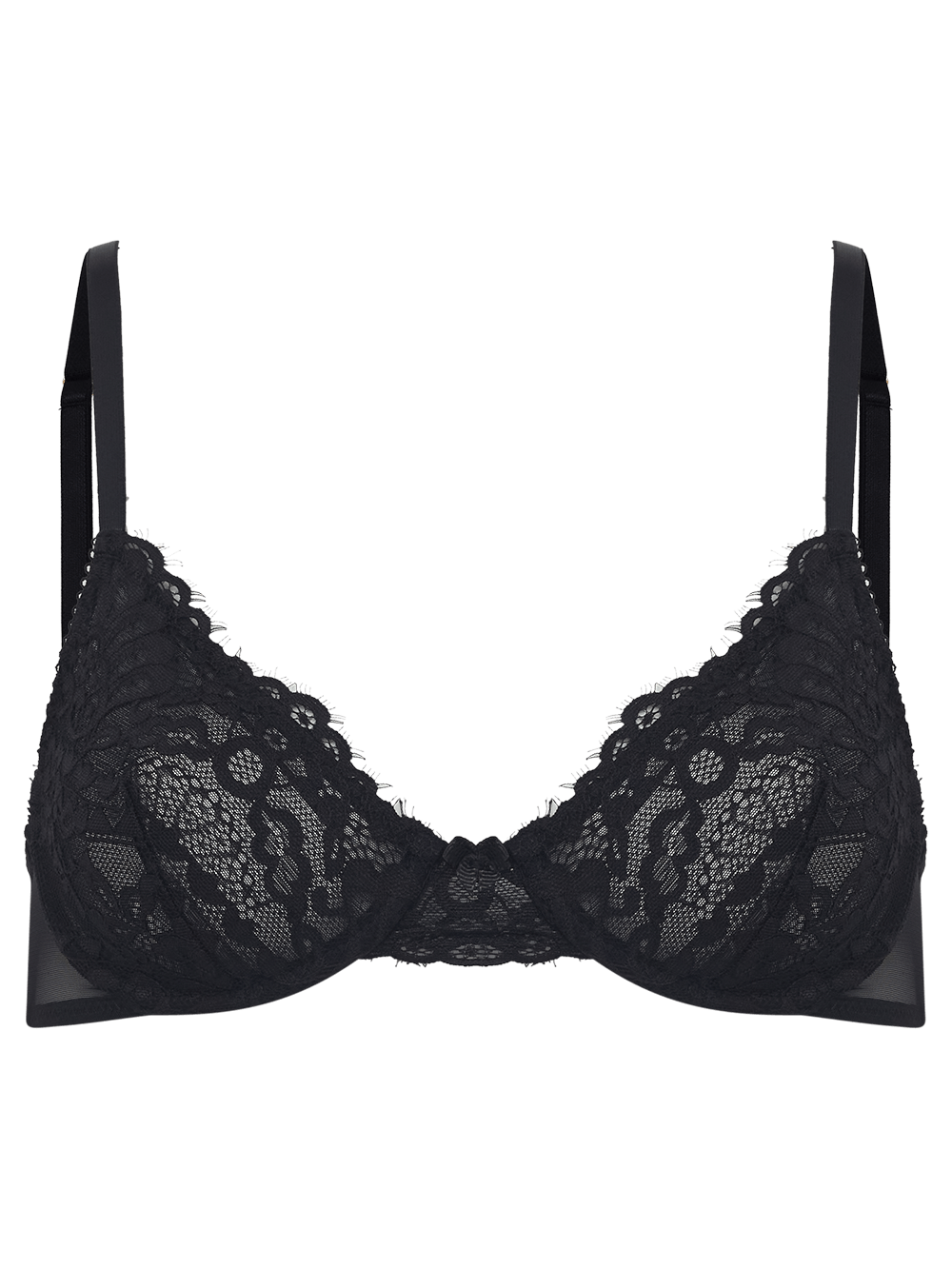 Sutiã Cobertura Total Underwire Renda Tule Flame Preto