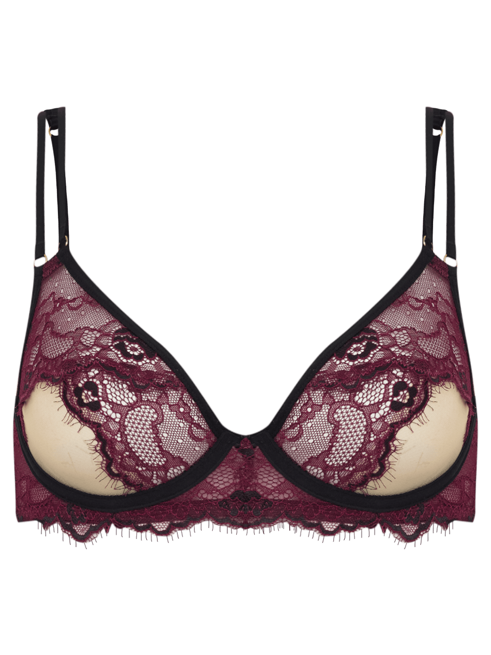 Sutiã Meia Taça Underwire Renda Anastasia Uva