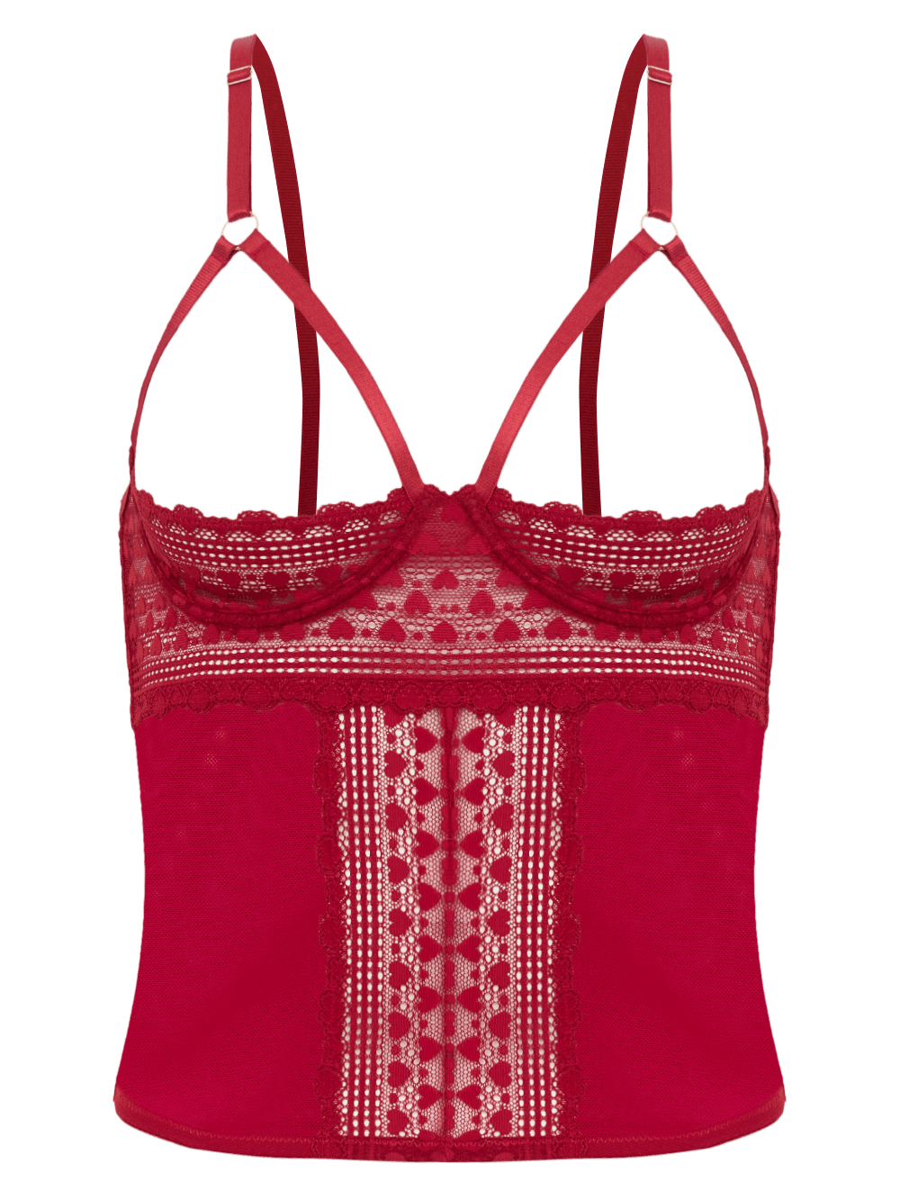 Corset Renda Tule Love Love Vermelho Rio Red