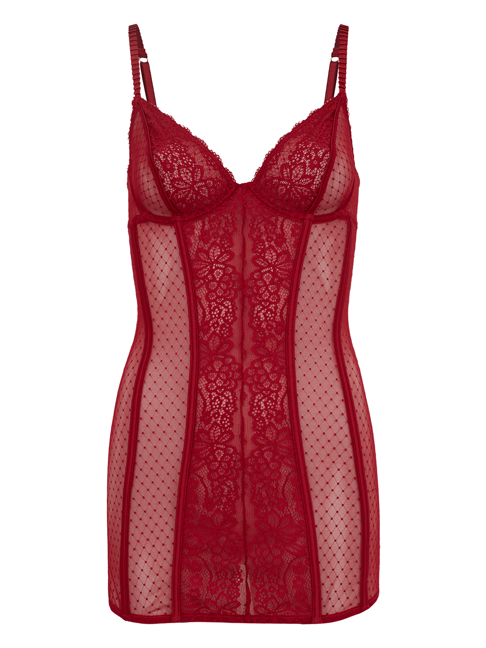 Camisola Curta Sem Manga Renda At Night Ii Vermelho Rio Red