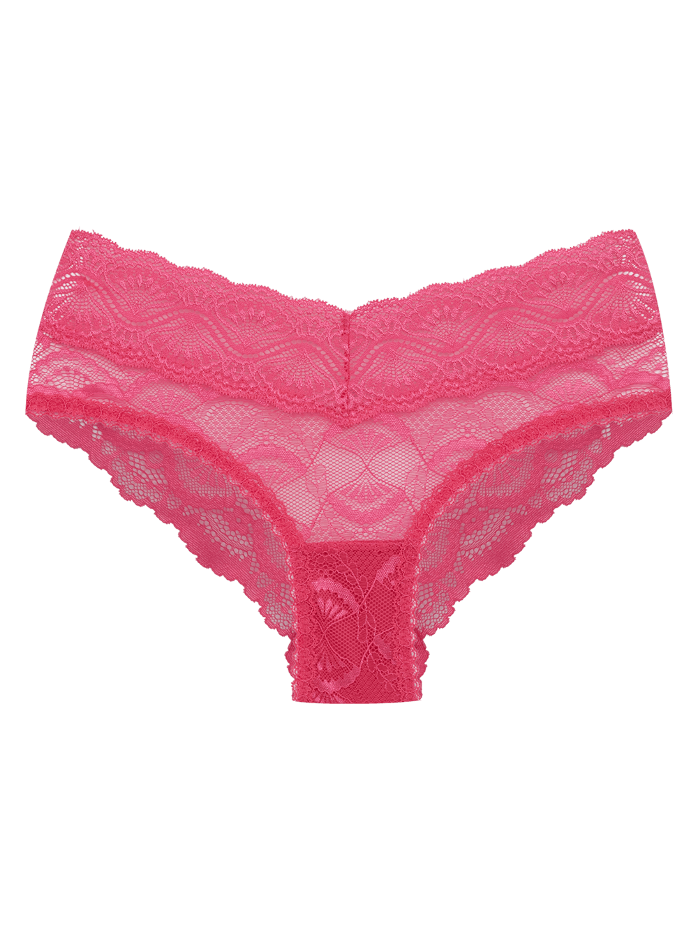 Calcinha Boyshort Renda Shiny Love Rosa Vibrante
