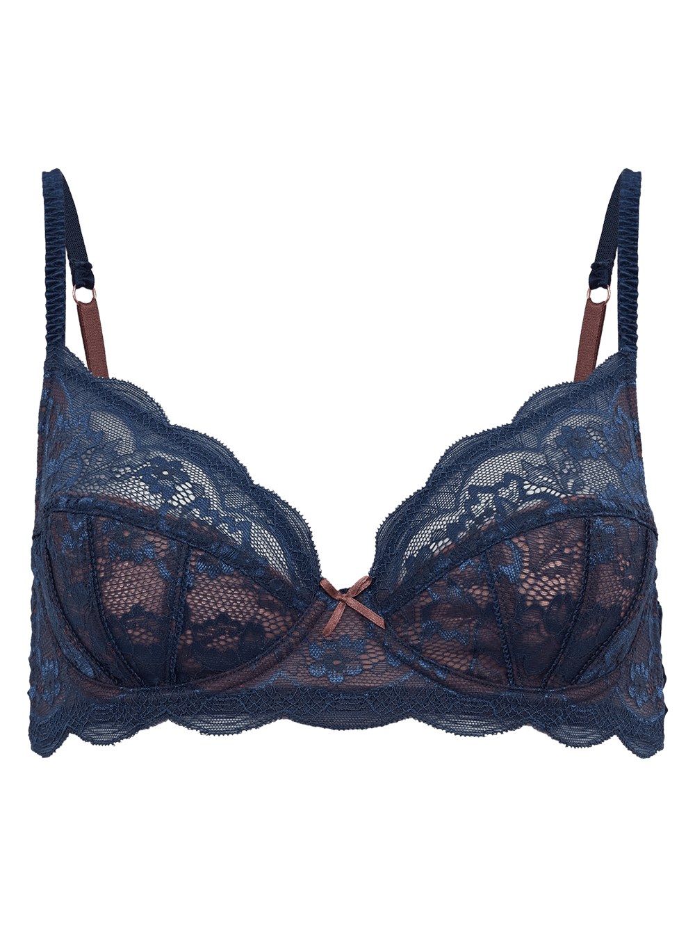 Sutiã Cobertura Total Underwire Renda Celine Azul Blue Wing Teal