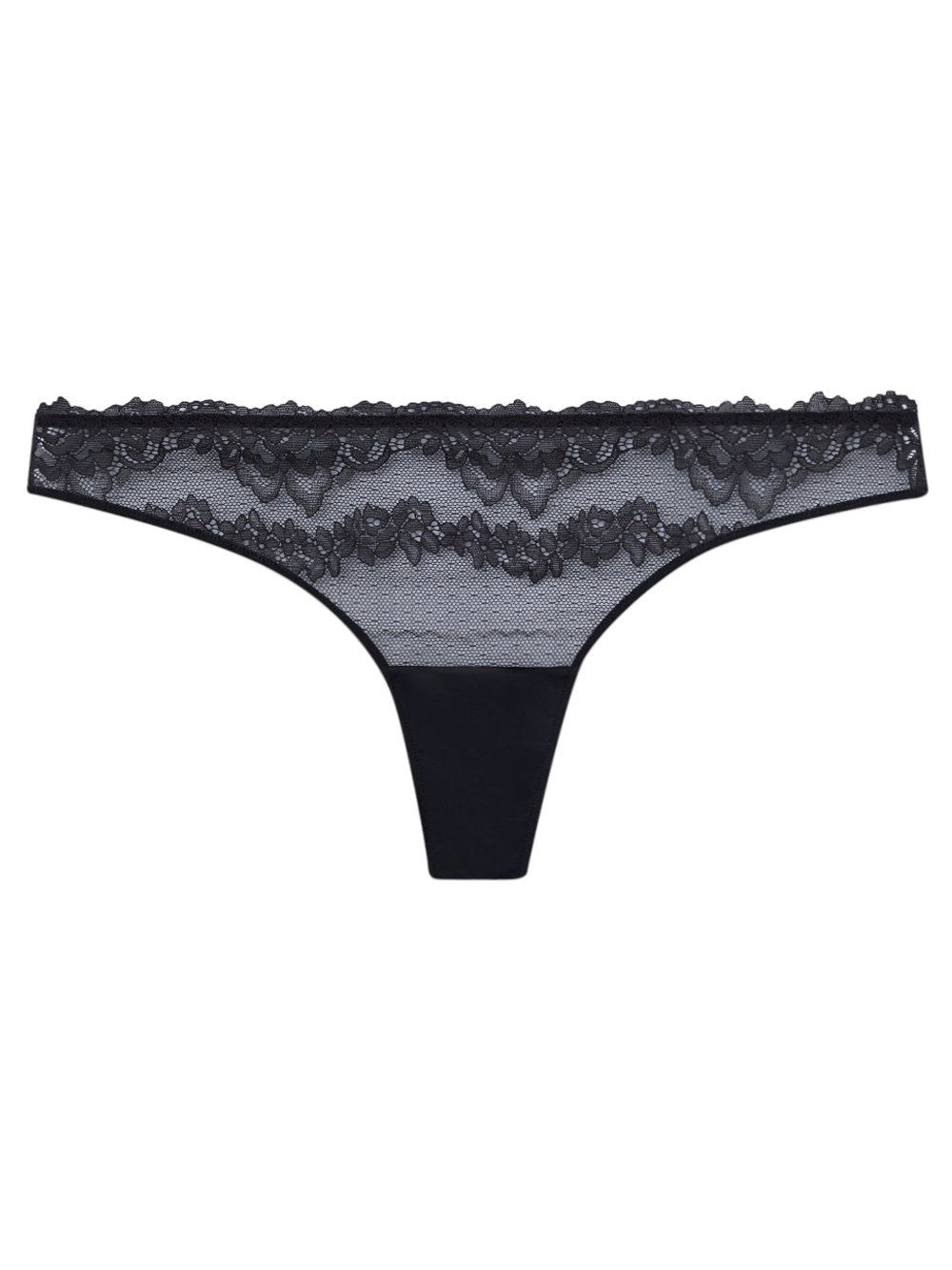 Calcinha Fio Microfibra Renda Signature Première Preto