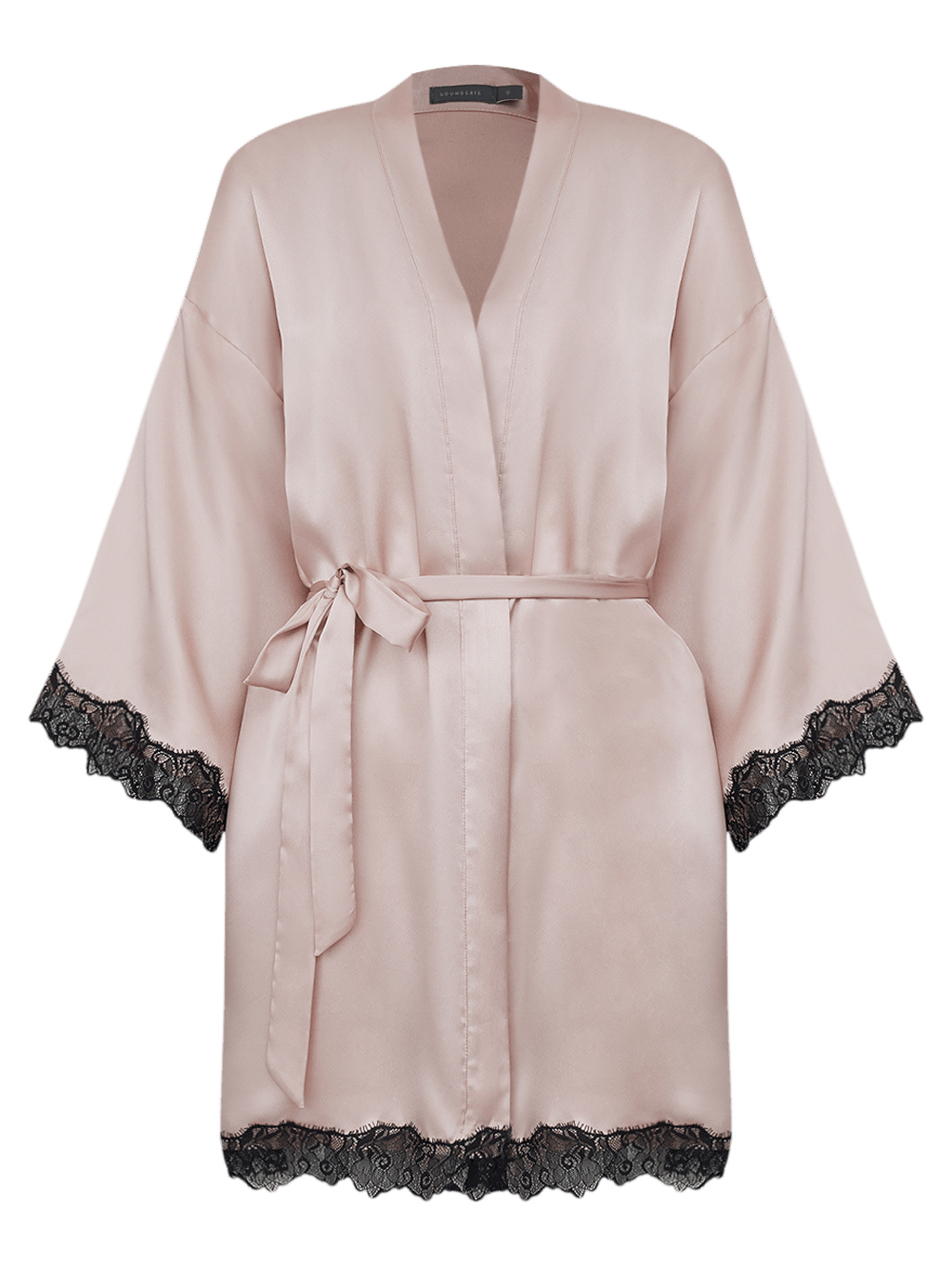 Robe Manga Curta Cetim Renda Angelina Nude