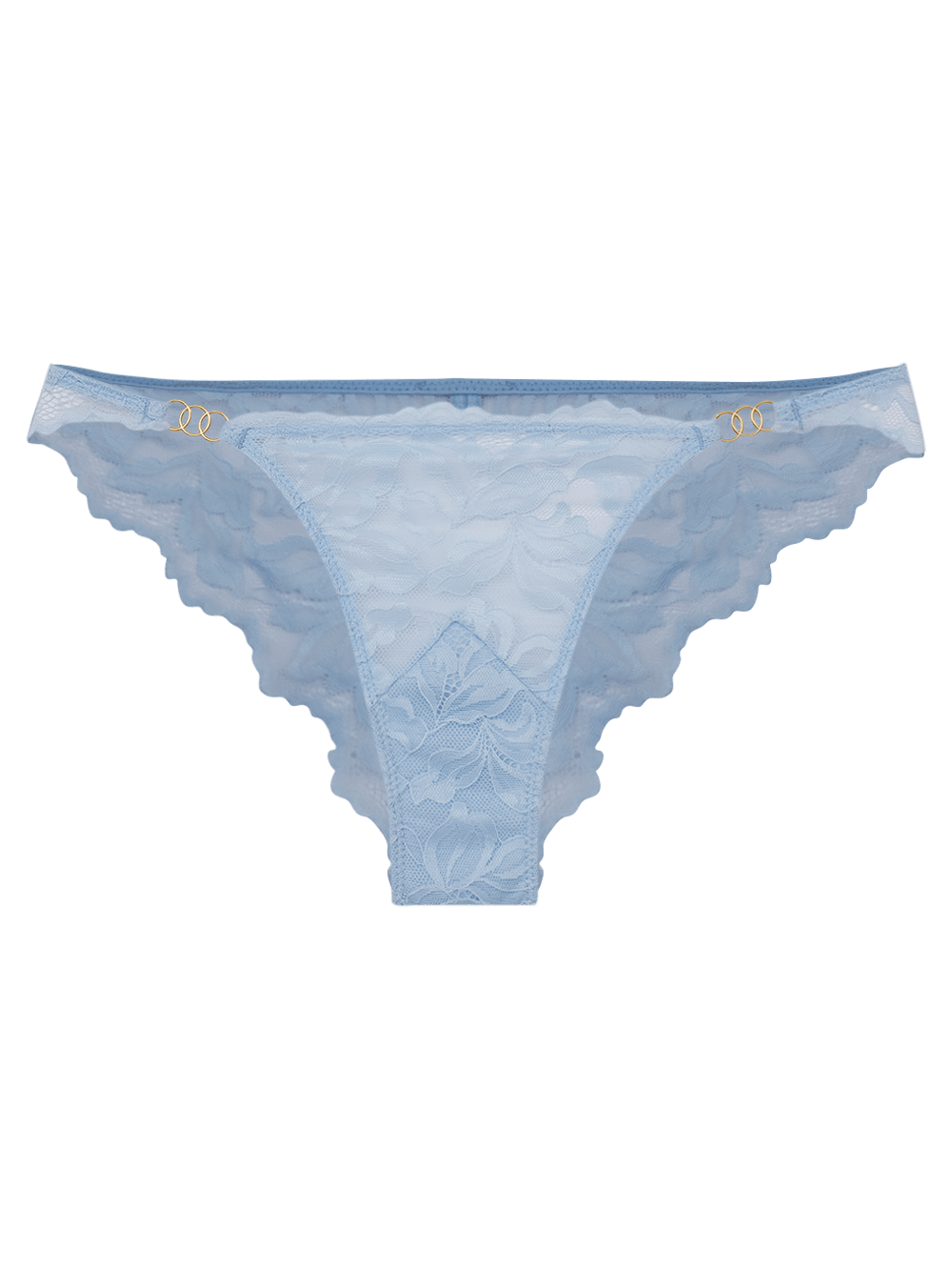 Calcinha Tanga Renda Allure Azul Skyway