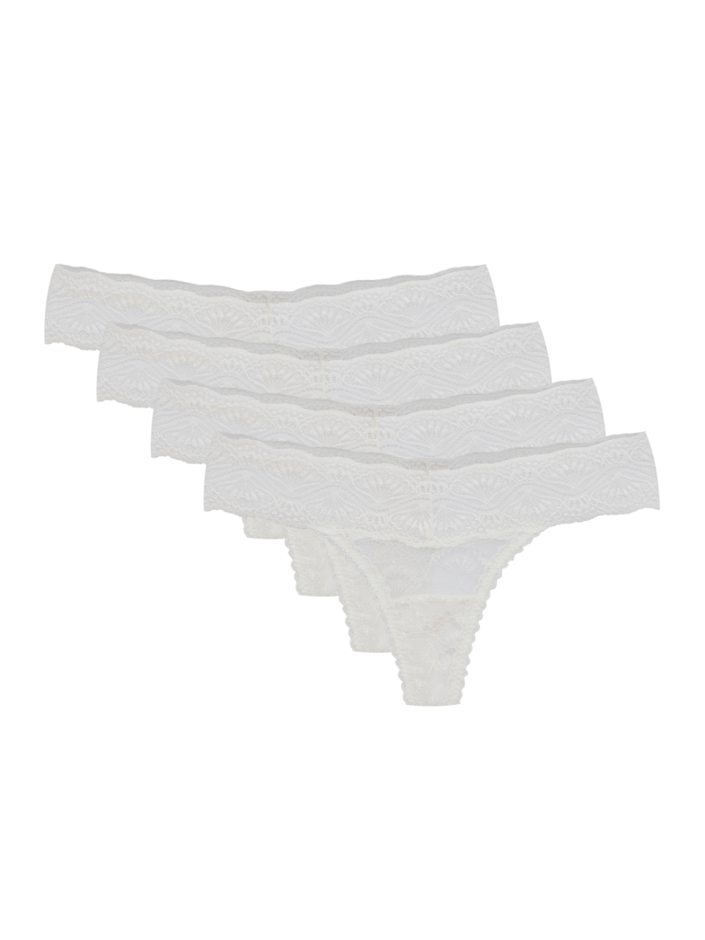 Kit 4 Calcinhas Fio Renda Shiny Love Branco