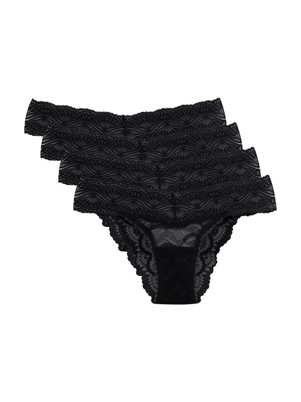 Kit 4 Calcinhas Biquíni Renda Shiny Love Preto