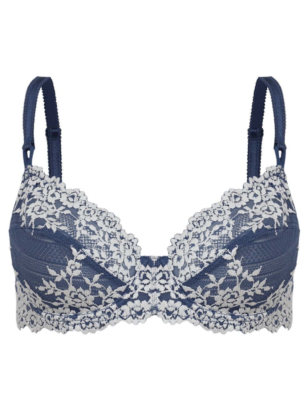 Sutiã Cobertura Total Renda Embrace Lace Wacoal Azul Vintage Indigo