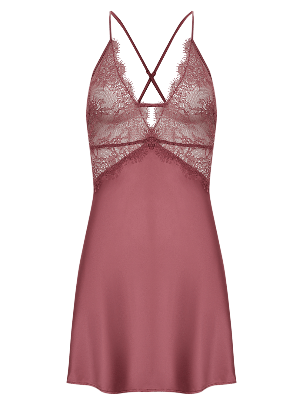 Camisola Curta Sem Manga Renda Cetim Martina Rosa Make