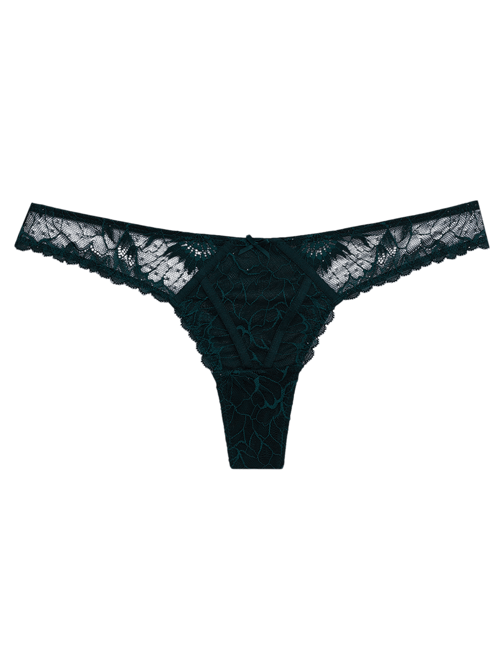 Calcinha Fio Biquíni Renda Noir Verde Pine