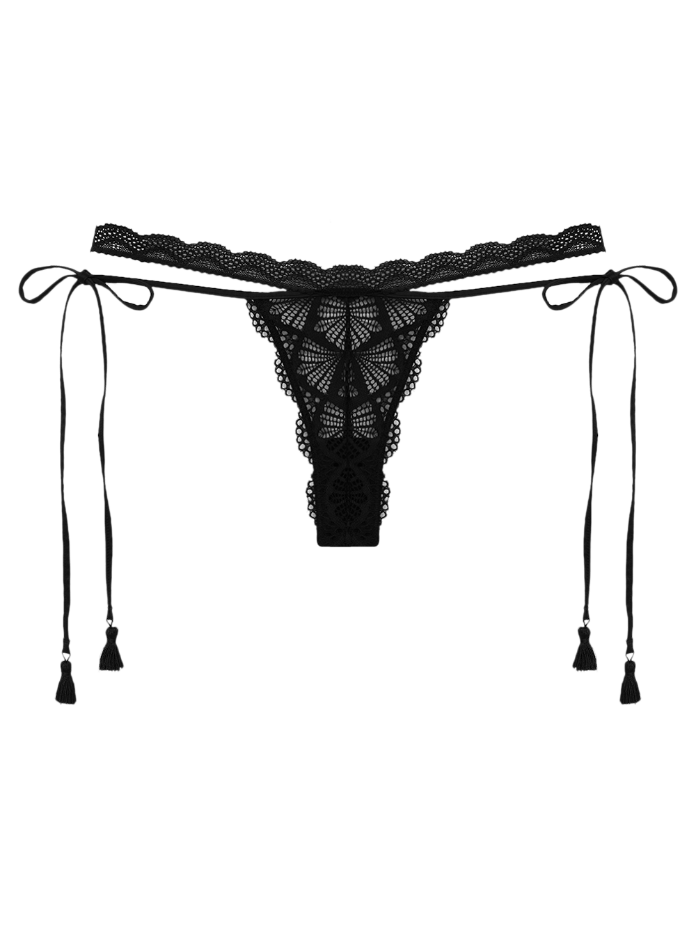 Calcinha String Fio Renda Cirque Preto