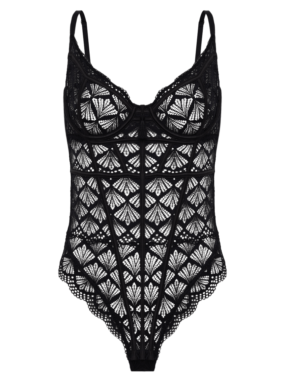 Body Sem Manga Renda Cirque Preto