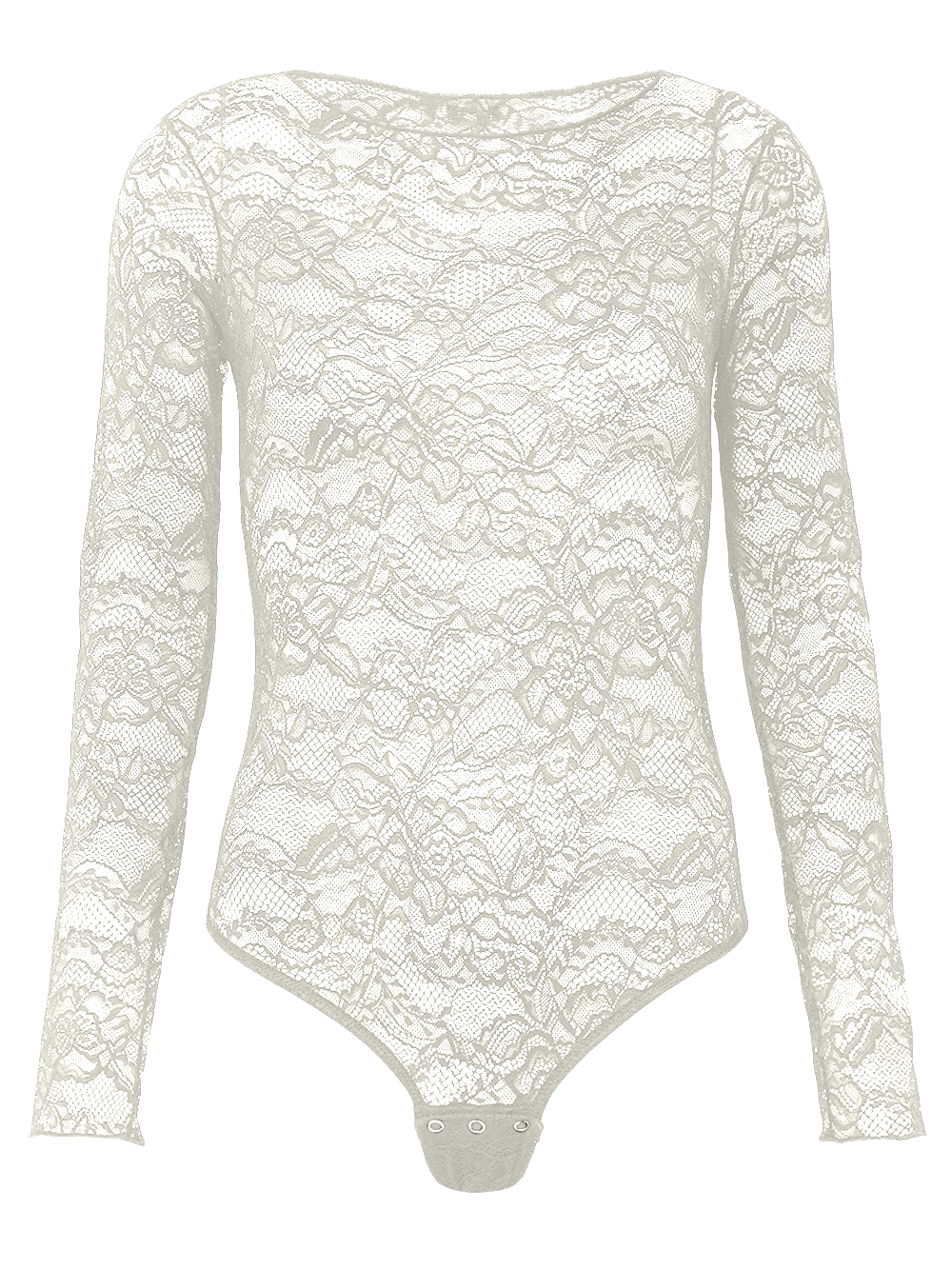 Body Manga Longa Renda Nara Off White