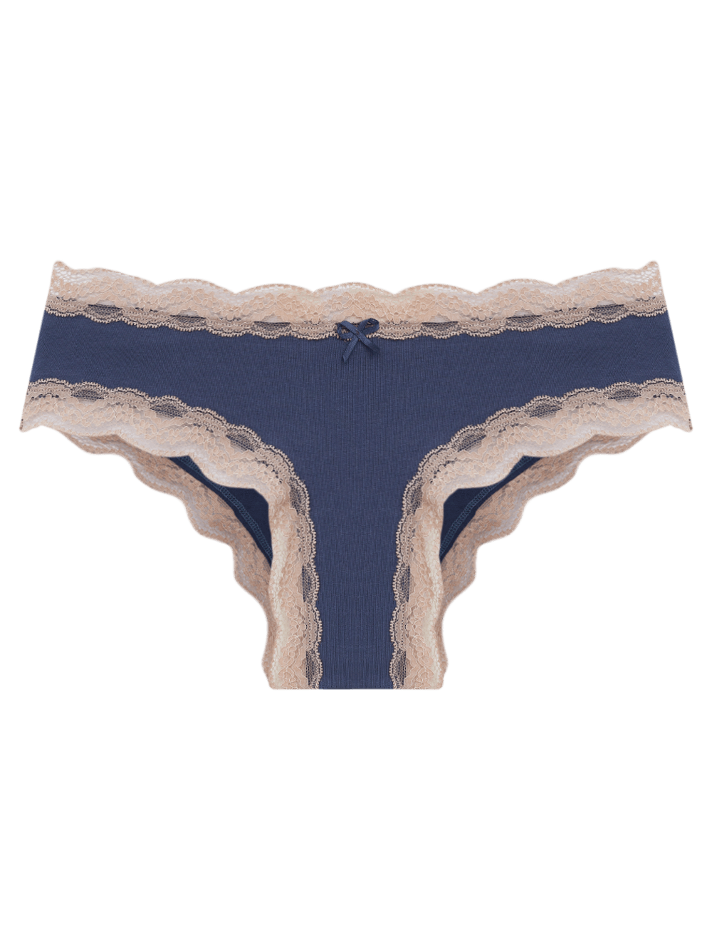 Calcinha Boyshort Algodão Renda Pop Colors Azul Vintage Indigo