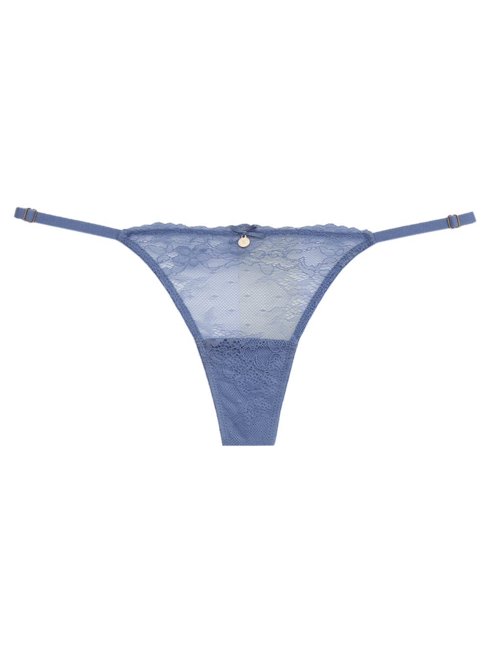 Calcinha Fio String Renda Première Azul Country Blue